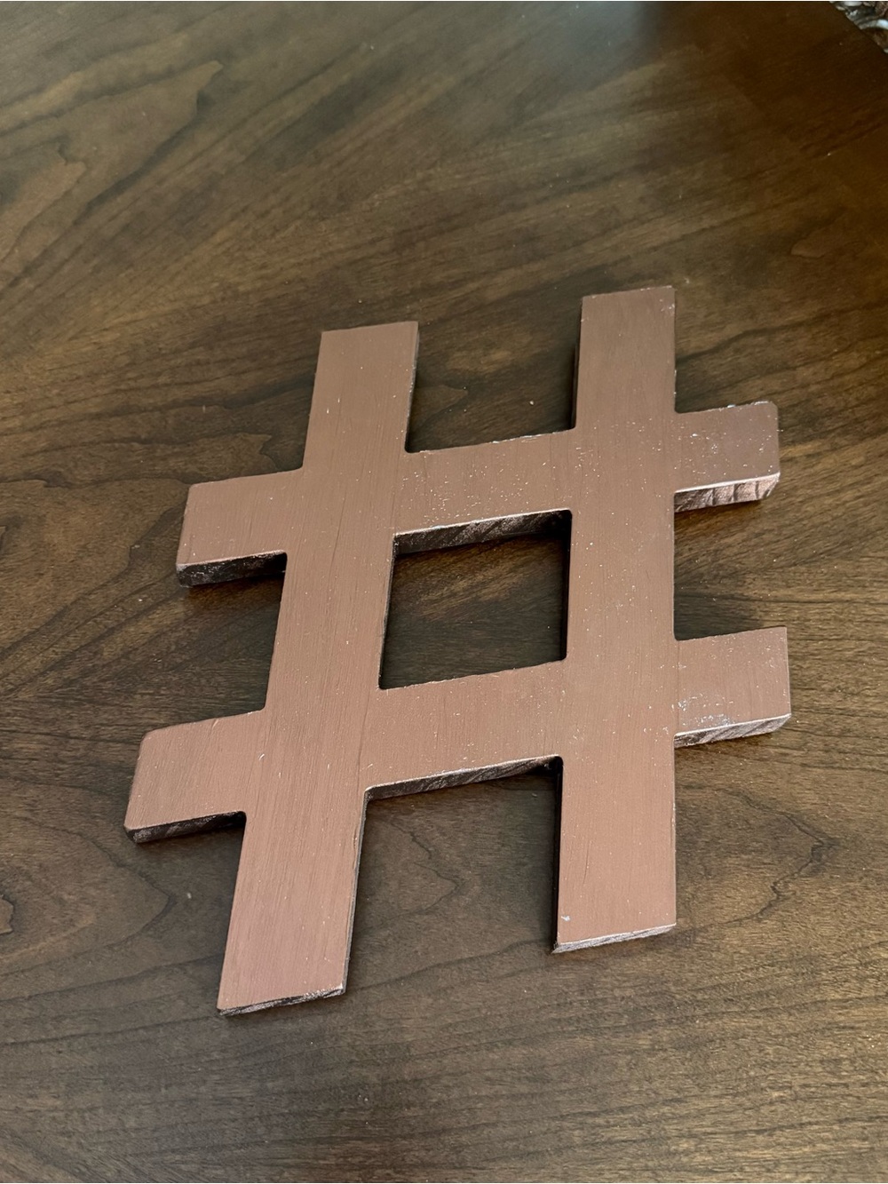 Hand-painted Wooden Hanging Number Hashtag Sign Wall Decor
